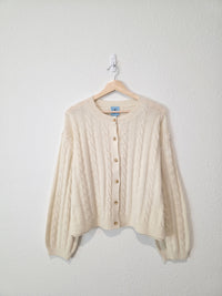 Cream Cable Knit Cardigan (L)