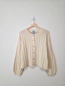 Cream Cable Knit Cardigan (L)
