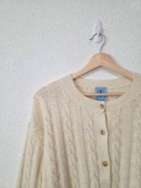 Cream Cable Knit Cardigan (L)