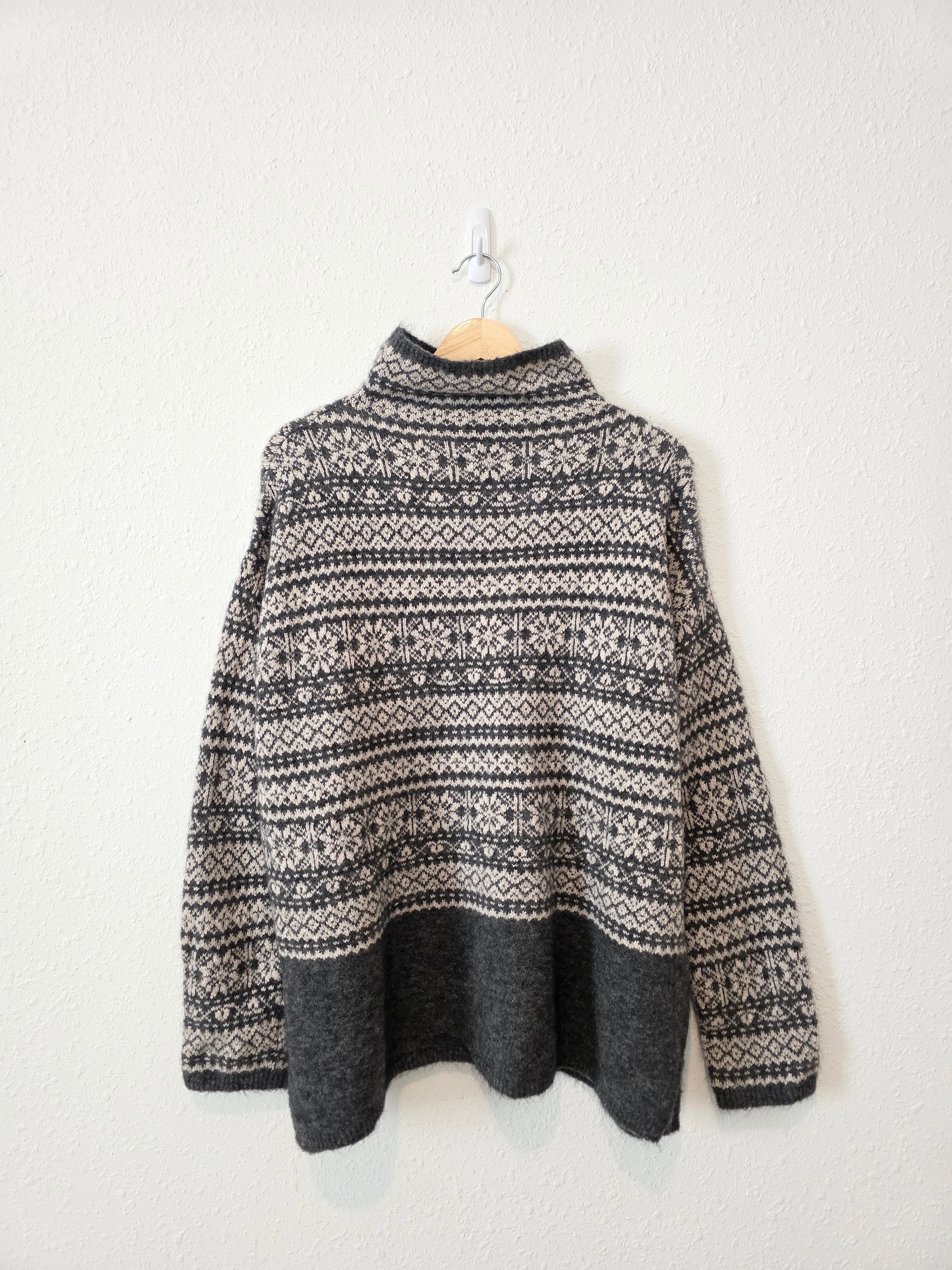 Fairisle Wool Blend Oversized Sweater (M)