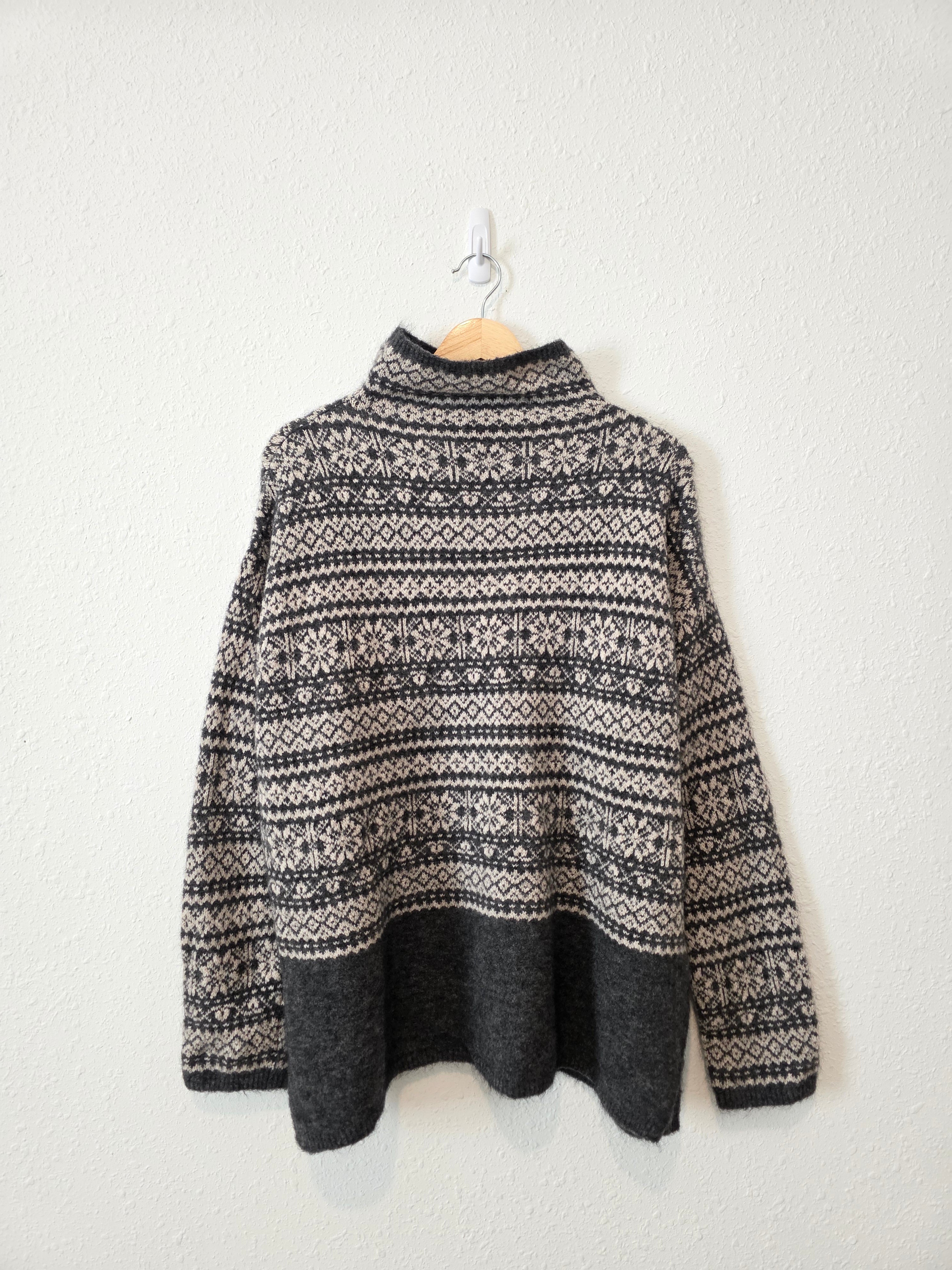 Fairisle Wool Blend Oversized Sweater (M)