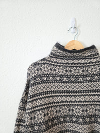 Fairisle Wool Blend Oversized Sweater (M)