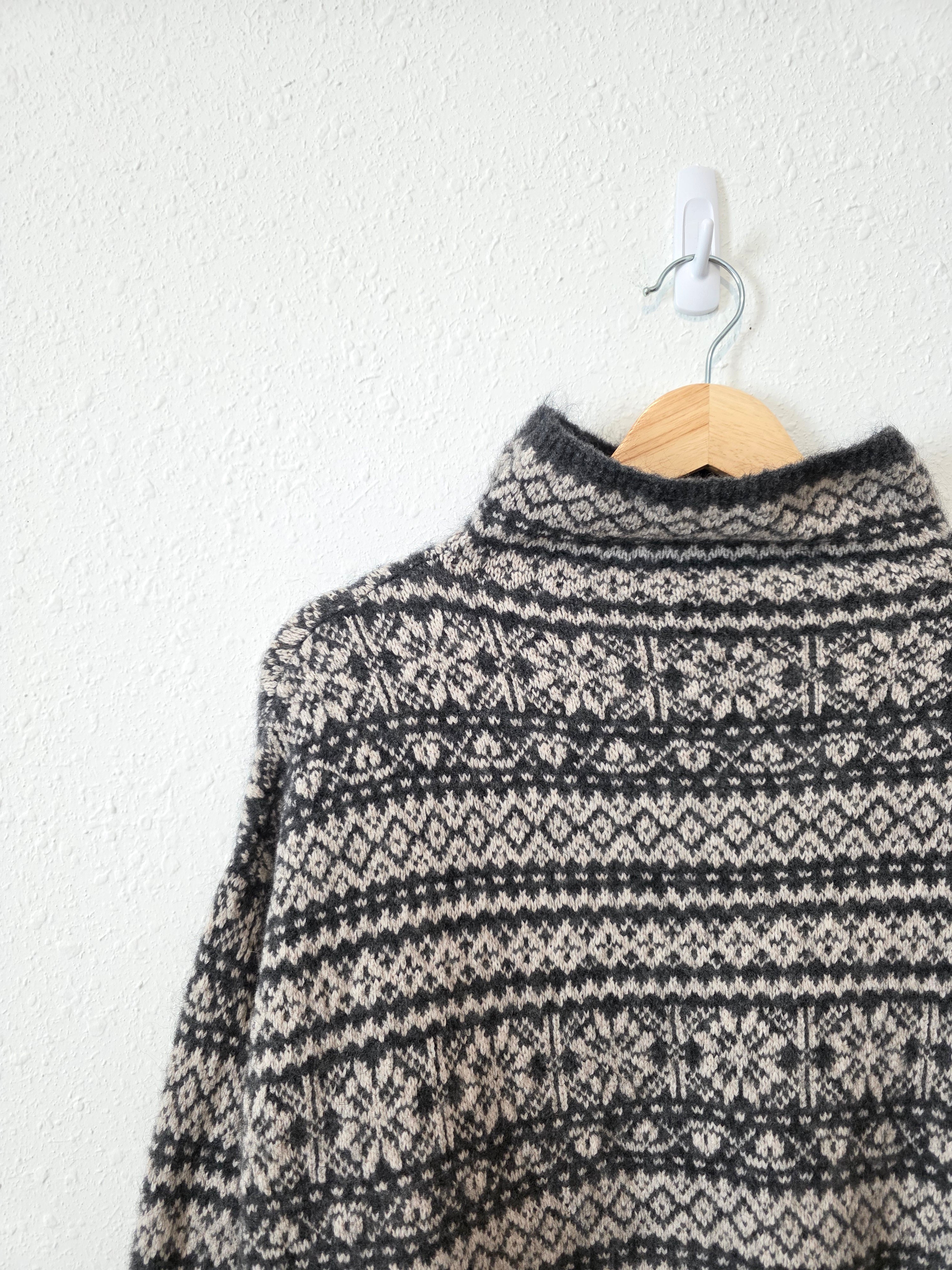 Fairisle Wool Blend Oversized Sweater (M)