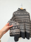 Fairisle Wool Blend Oversized Sweater (M)