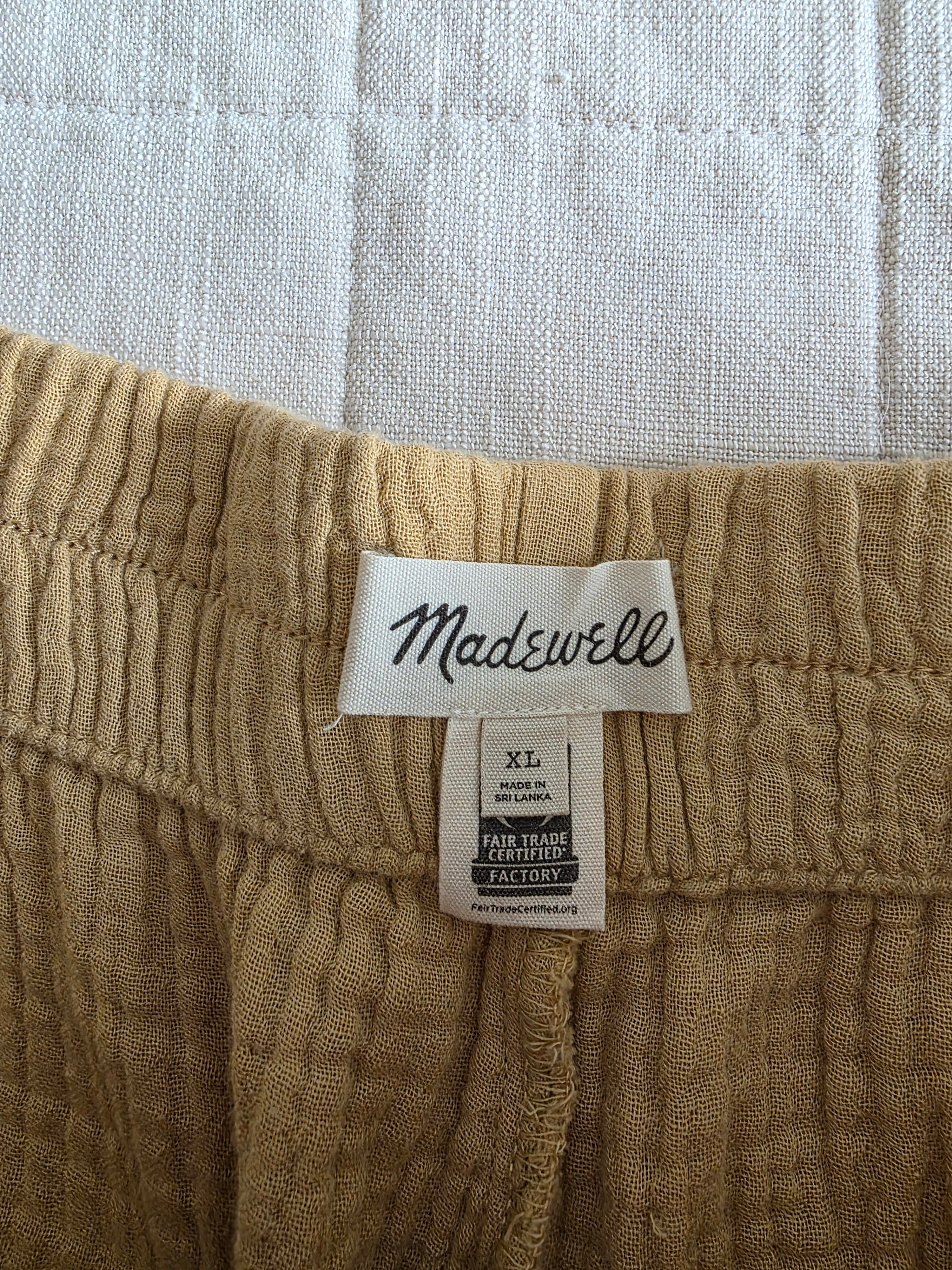 Madewell Cotton Gauze Straight Pants (XL)