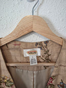 Vintage Floral Cotton Linen Vest (L)