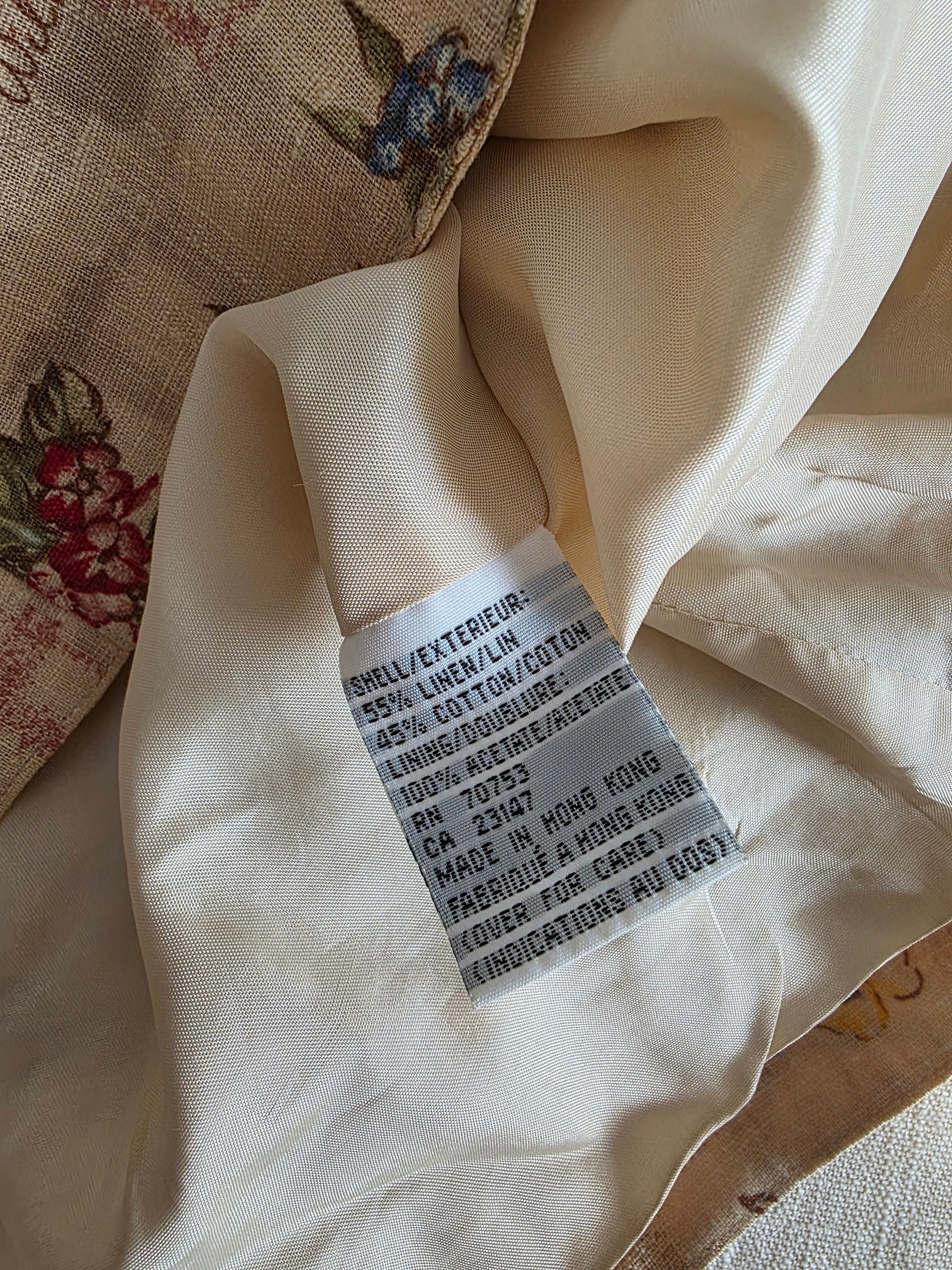 Vintage Floral Cotton Linen Vest (L)