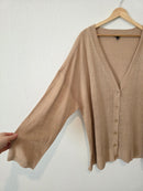 Neutral Linen Cardigan Sweater (3X)
