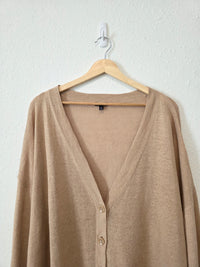 Neutral Linen Cardigan Sweater (3X)