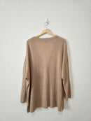 Neutral Linen Cardigan Sweater (3X)