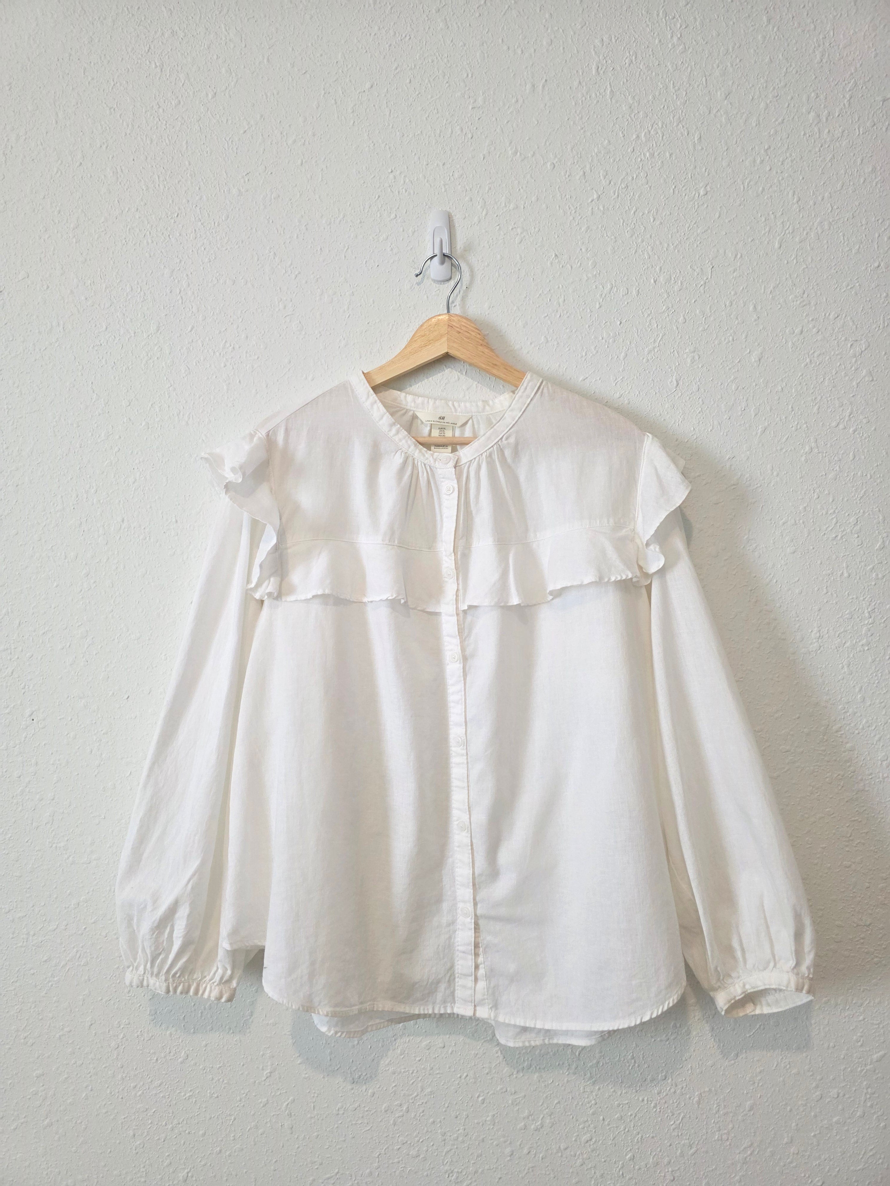 Cotton Linen Cottagecore Blouse (XL)
