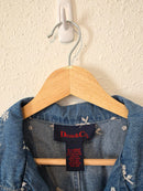 Vintage Floral Embroidered Denim Button Up (XL)