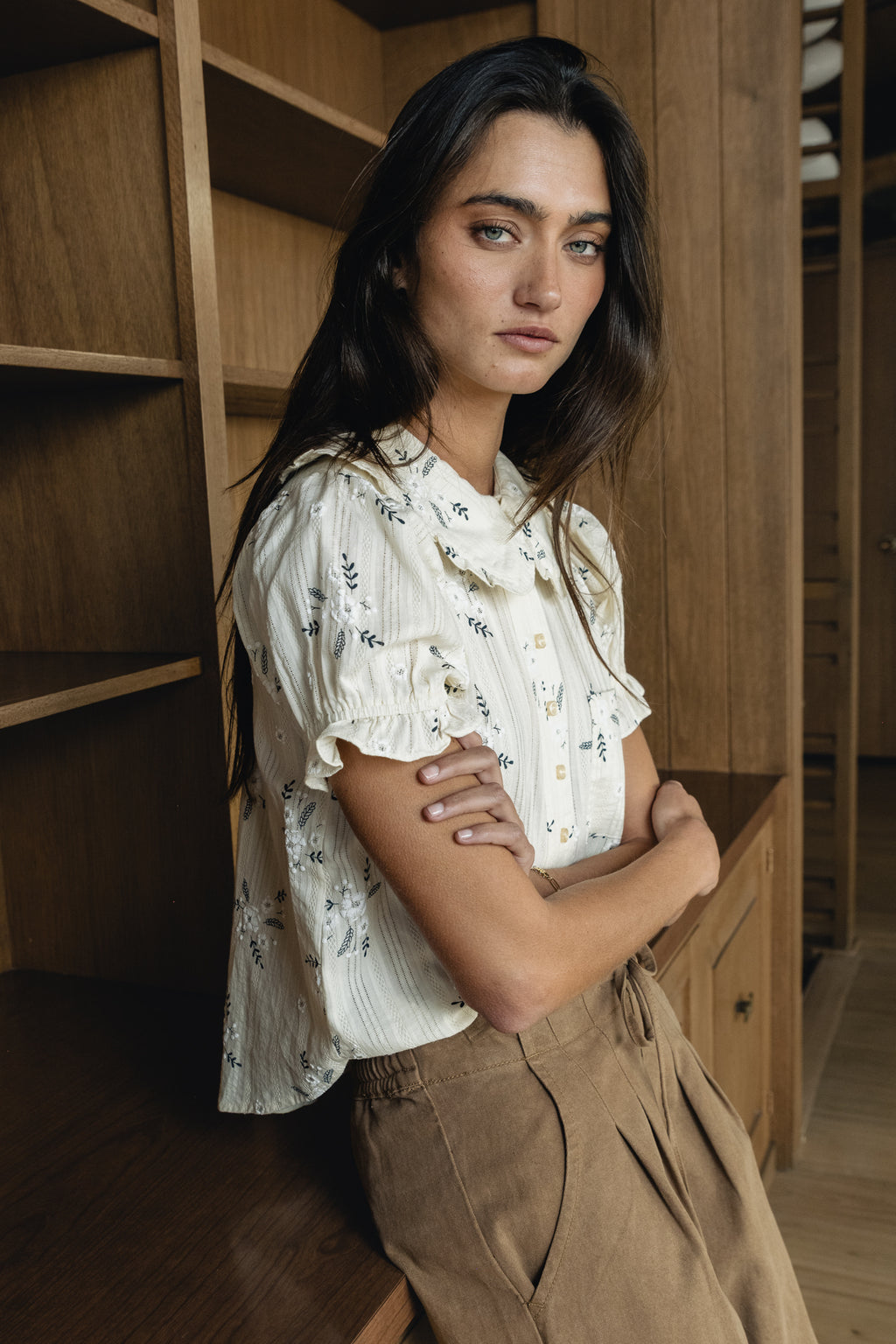 Bohme Floral Collared Blouse (M)