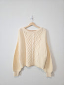 Free People Chunky Cable Knit Sweater (M)