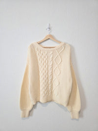 Free People Chunky Cable Knit Sweater (M)