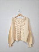 Free People Chunky Cable Knit Sweater (M)