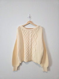 Free People Chunky Cable Knit Sweater (M)