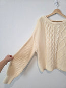 Free People Chunky Cable Knit Sweater (M)