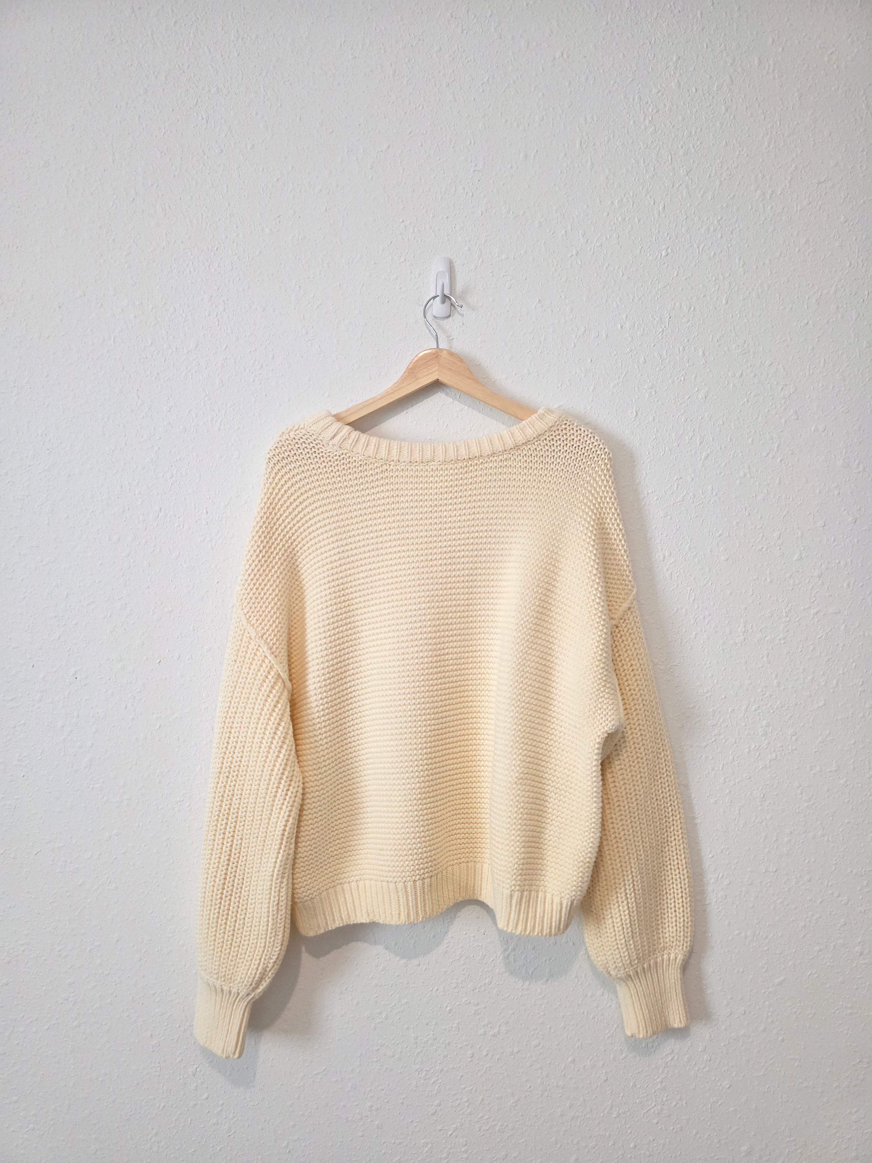Free People Chunky Cable Knit Sweater (M)