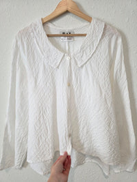 Flax Collared Cotton Blouse (M)