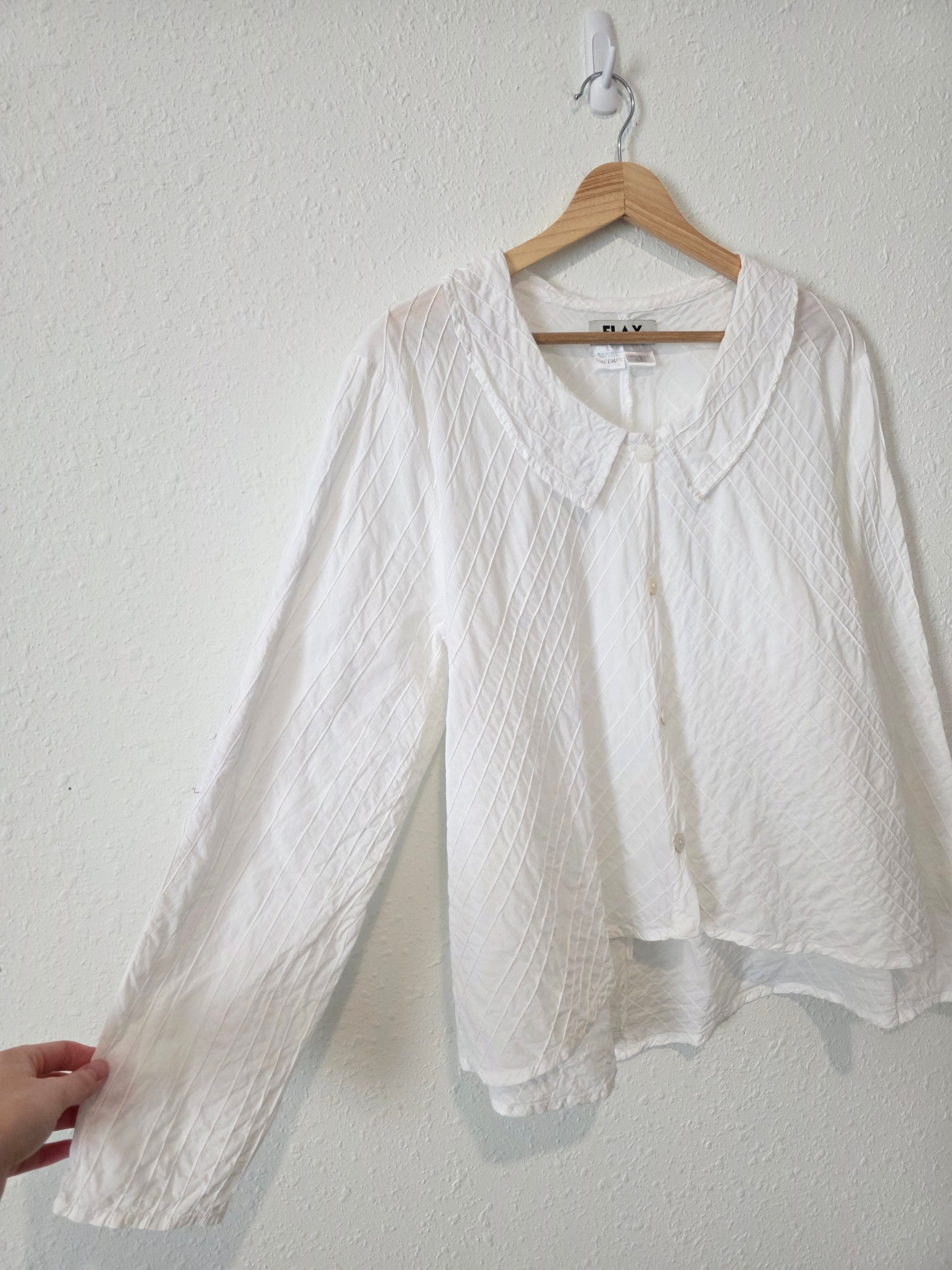 Flax Collared Cotton Blouse (M)