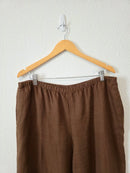 Chocolate Brown Linen Wide Leg Pants (L)