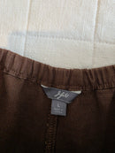 Chocolate Brown Linen Wide Leg Pants (L)