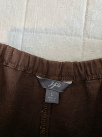 Chocolate Brown Linen Wide Leg Pants (L)