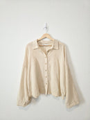 Zara Oversized Striped Button Up (M)