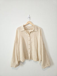 Zara Oversized Striped Button Up (M)