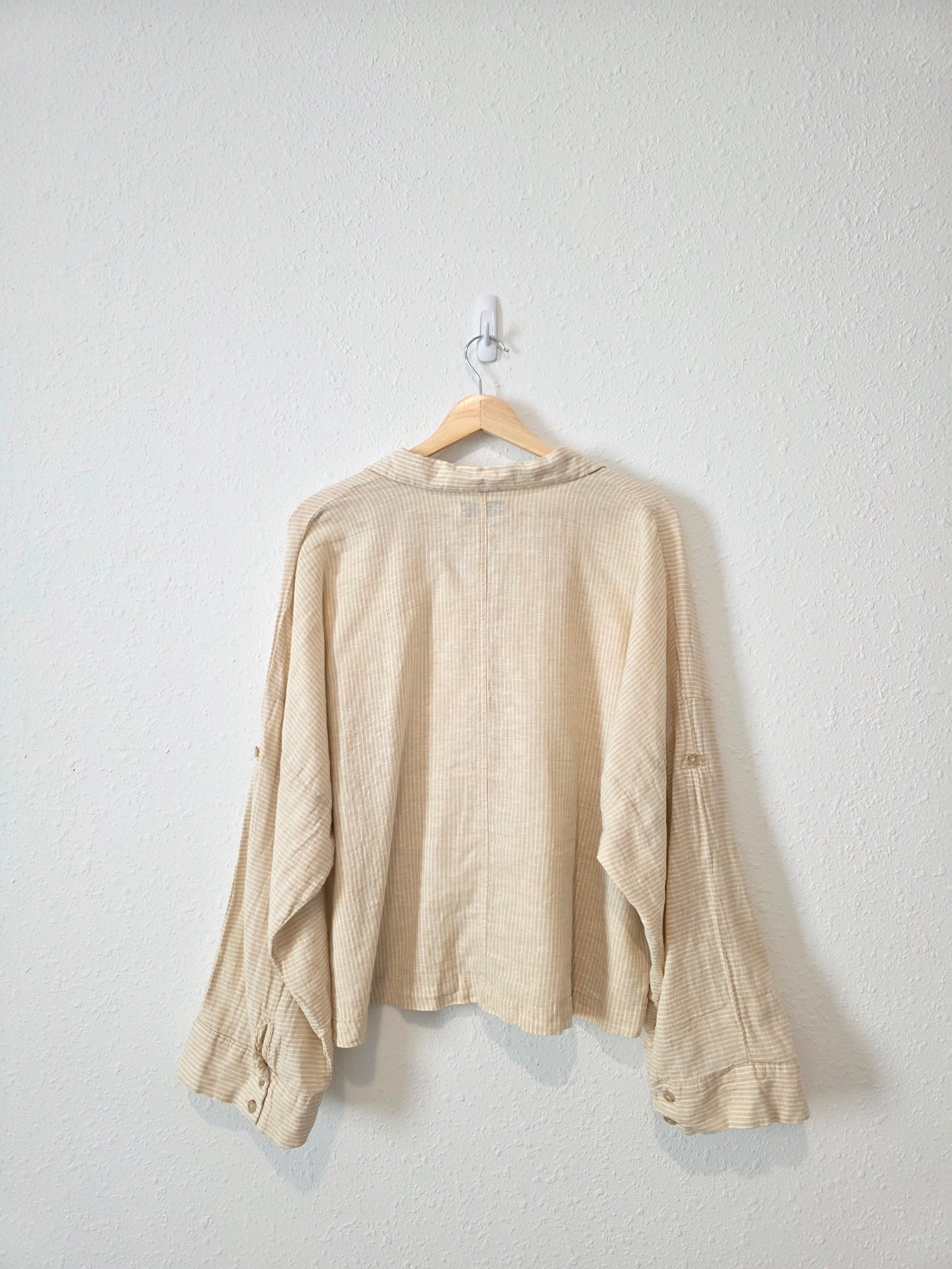 Zara Oversized Striped Button Up (M)