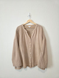Cotton Gauze Button Up (3X)