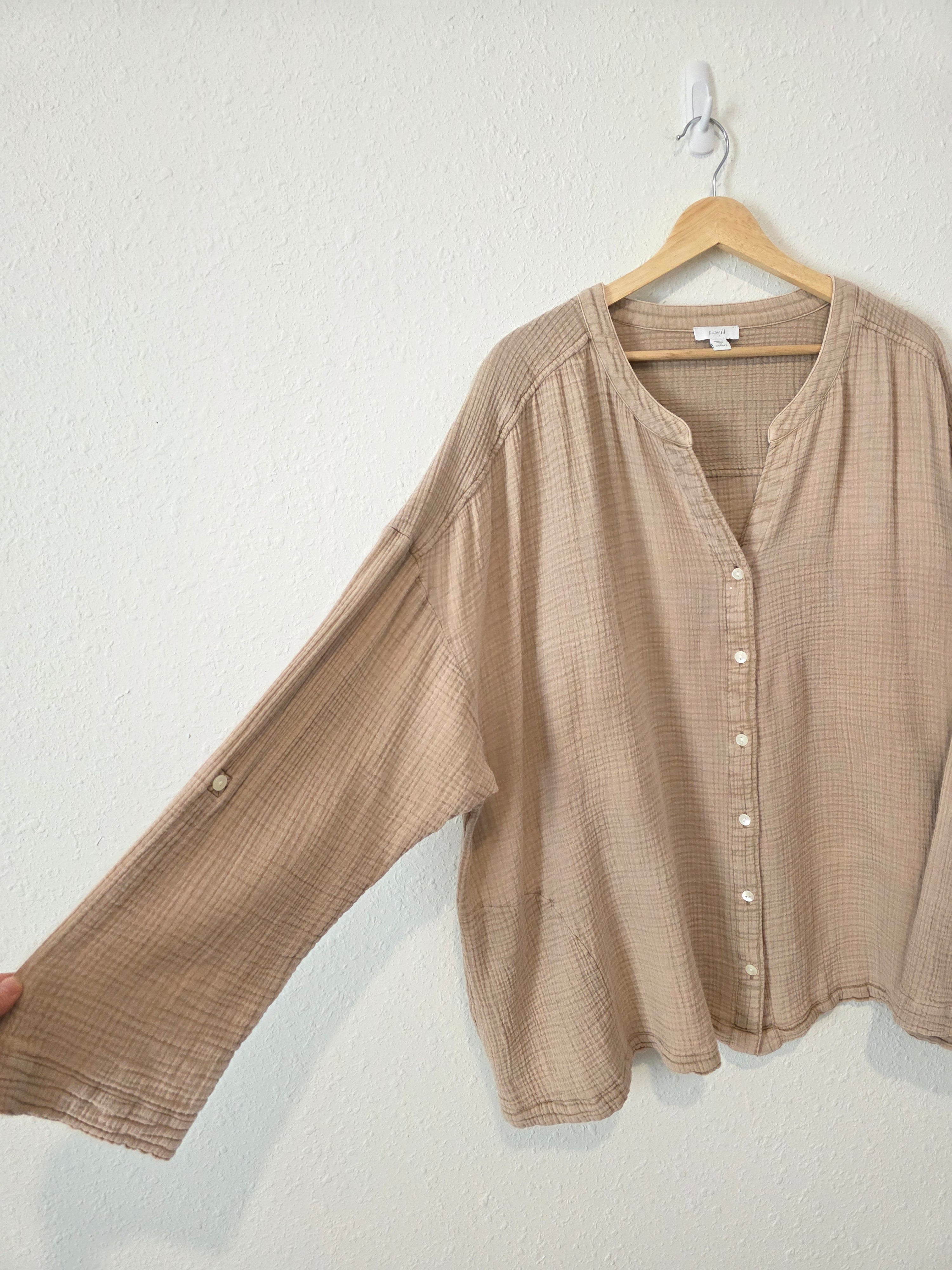 Cotton Gauze Button Up (3X)