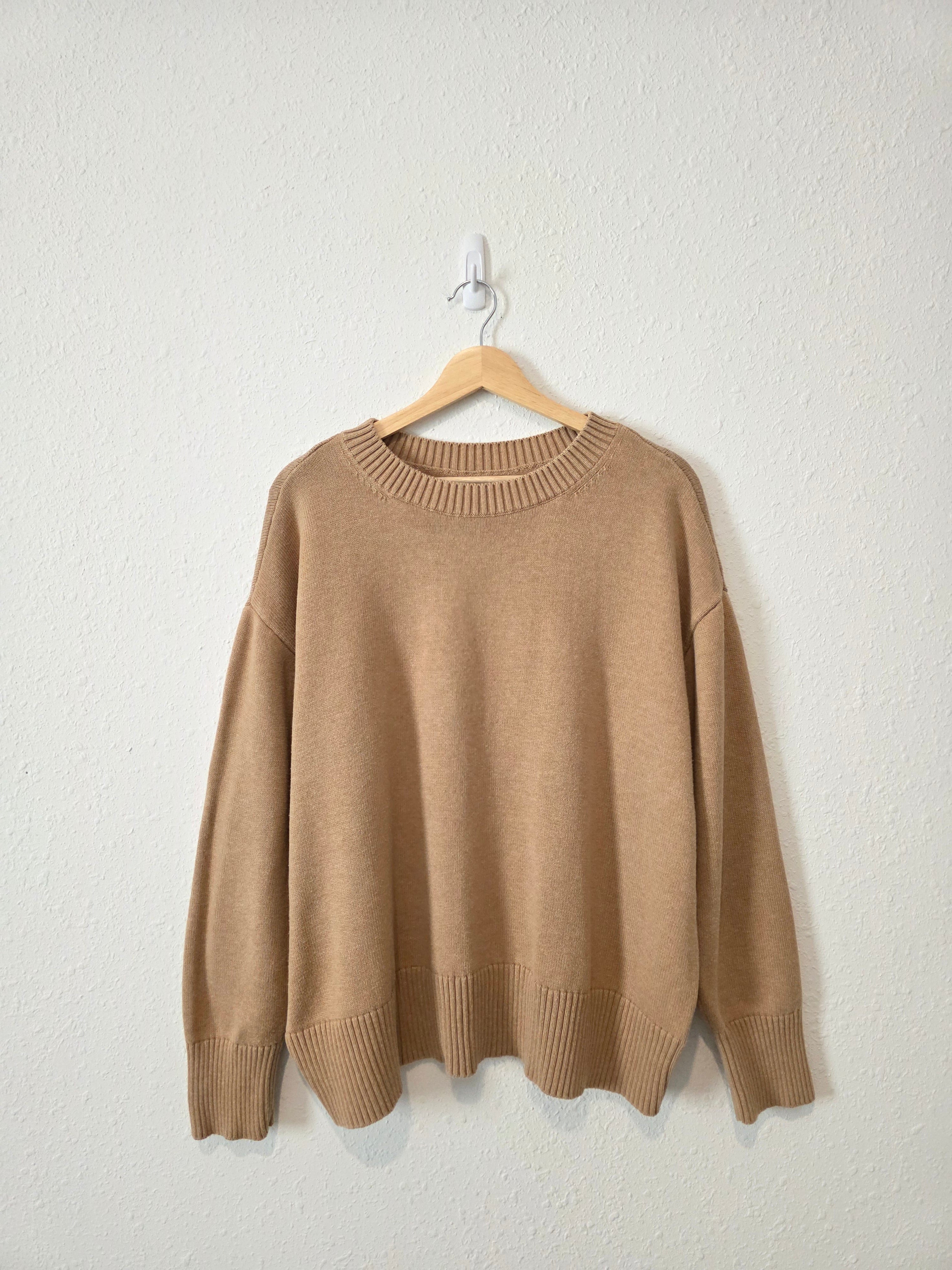 Lands End Camel Cotton Sweater (1X)