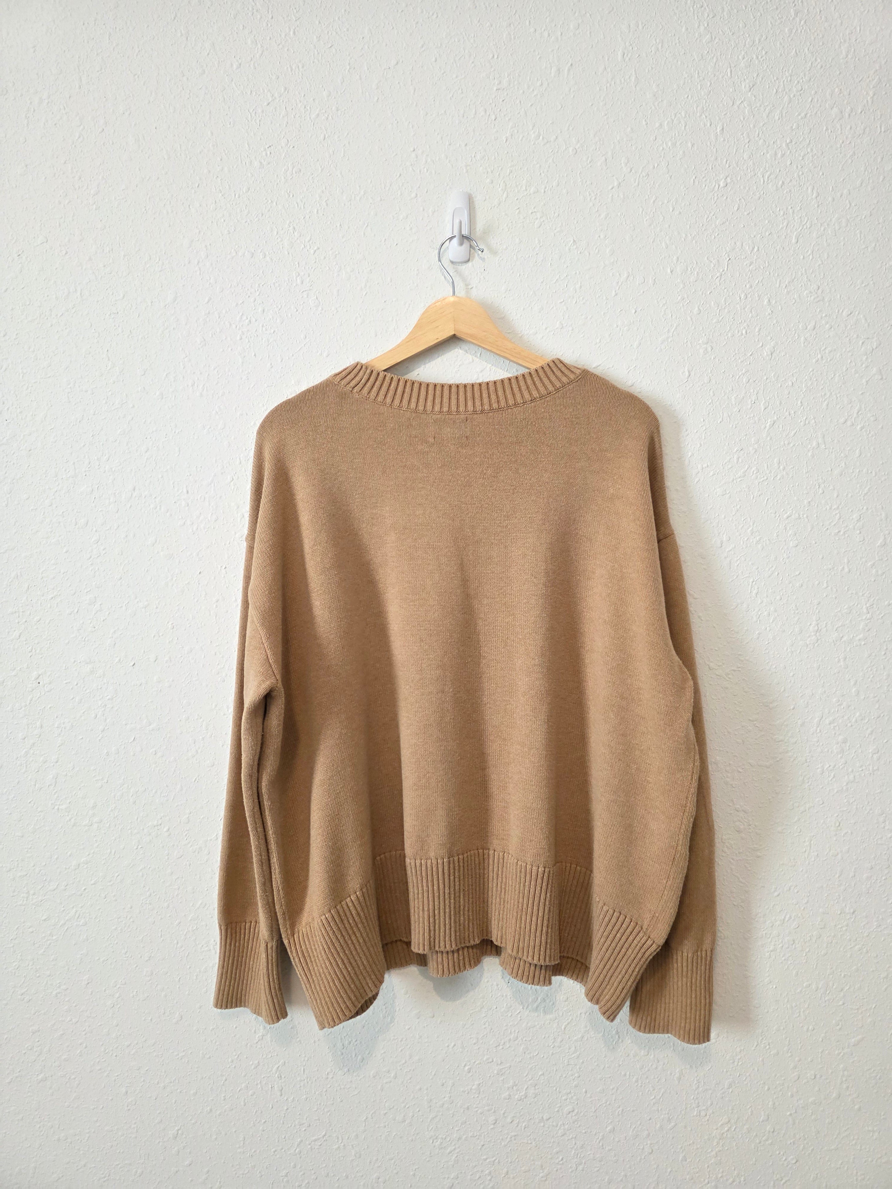 Lands End Camel Cotton Sweater (1X)