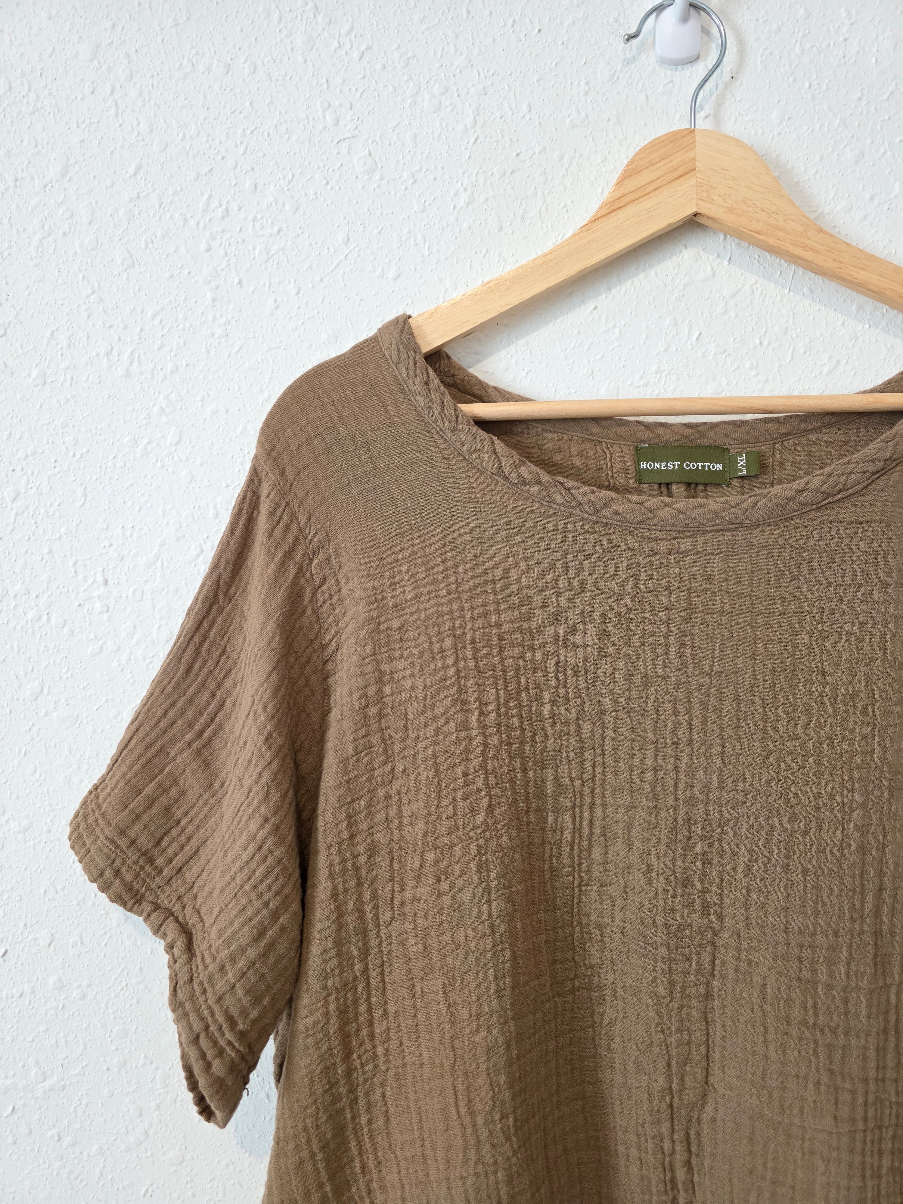 Honest Cotton Brown Gauze Tee (L/XL)