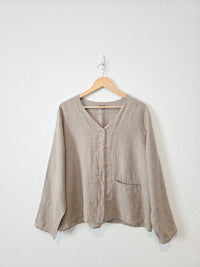 Flax Oversized Button Up Linen Shirt (L)
