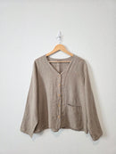 Flax Oversized Button Up Linen Shirt (L)