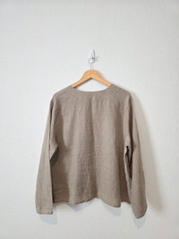 Flax Oversized Button Up Linen Shirt (L)