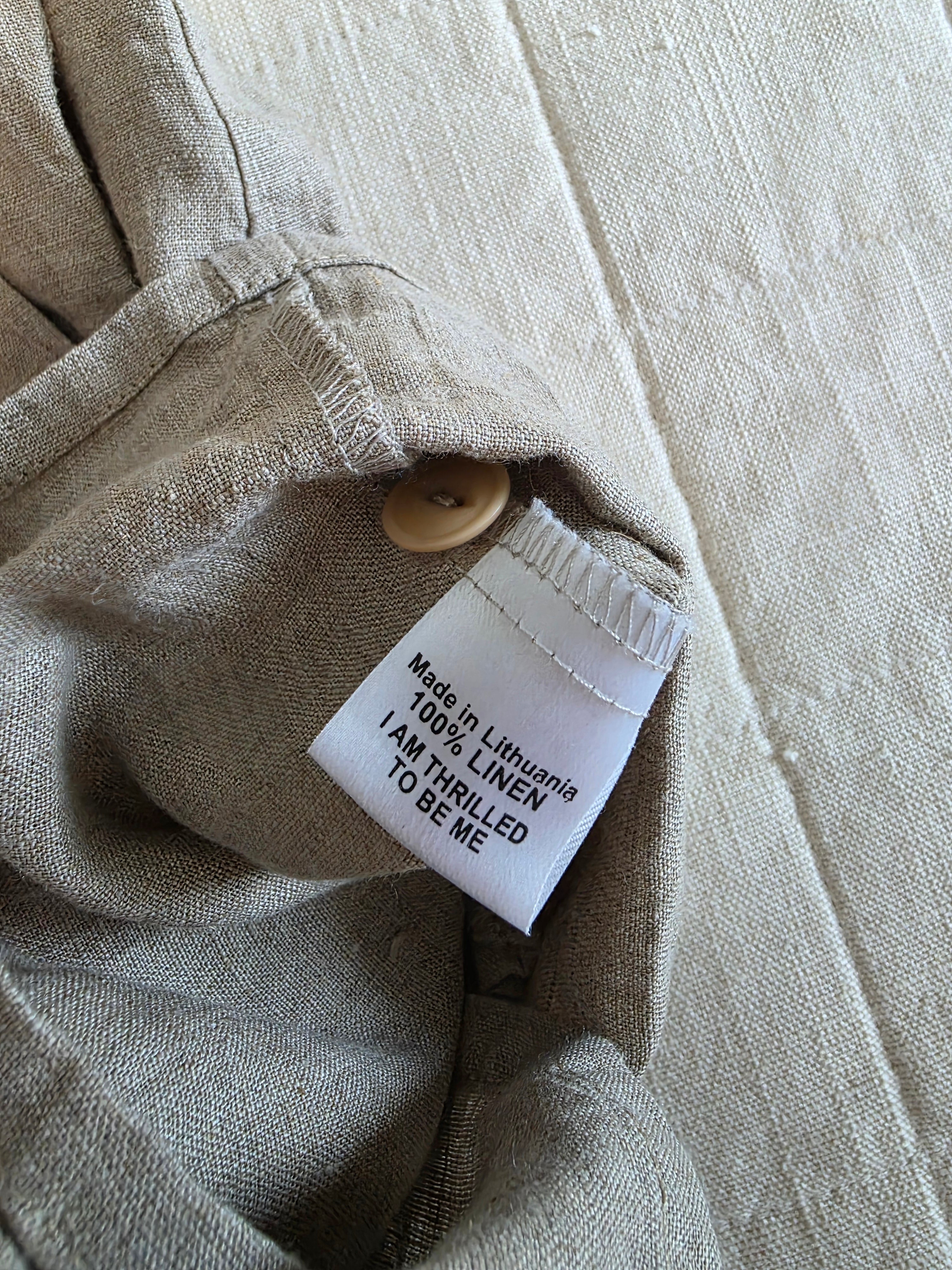 Flax Oversized Button Up Linen Shirt (L)