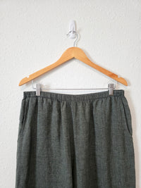 Flax Forest Green Linen Pants (M)