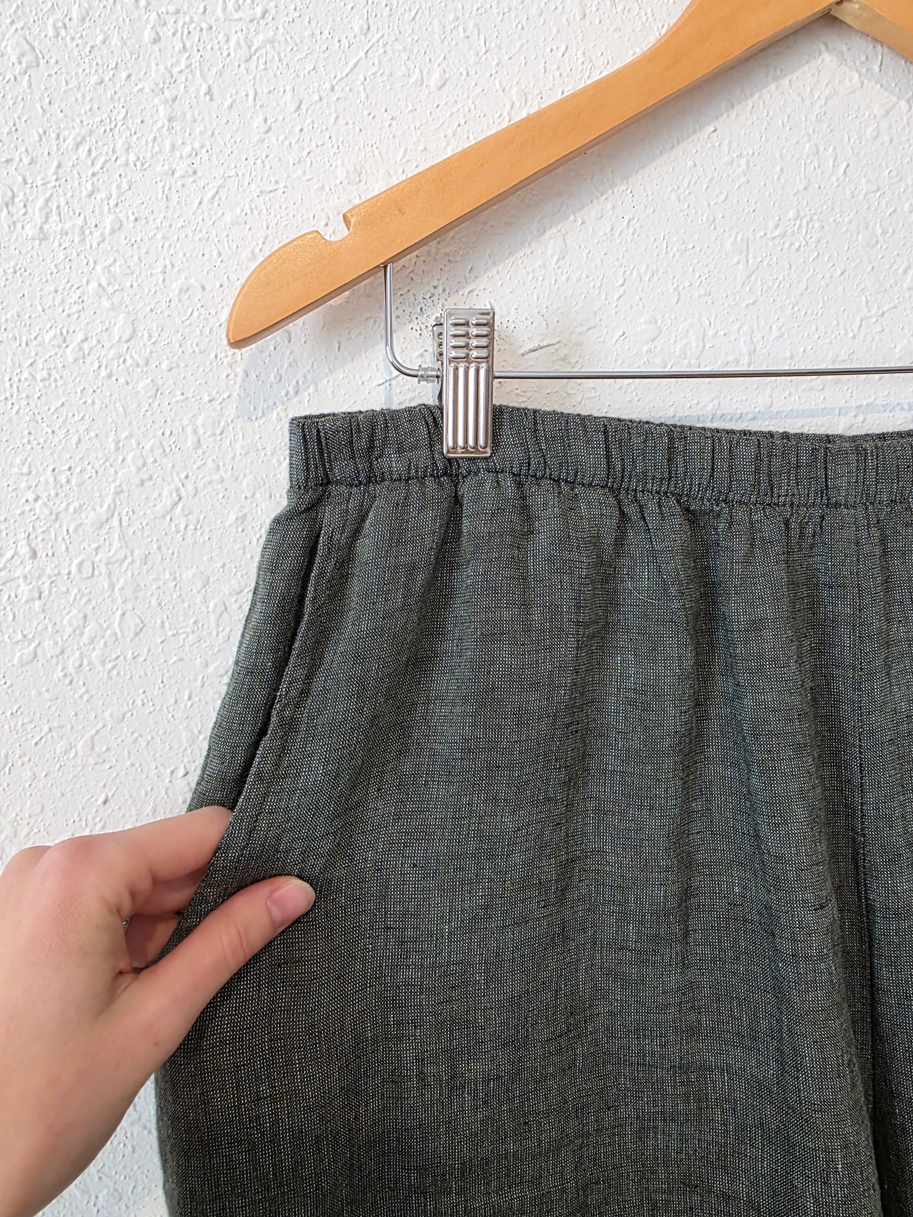 Flax Forest Green Linen Pants (M)