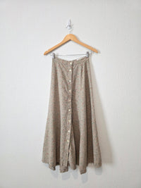 Vintage Floral Linen Blend Skirt (23)