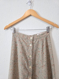 Vintage Floral Linen Blend Skirt (23)