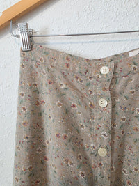 Vintage Floral Linen Blend Skirt (23)