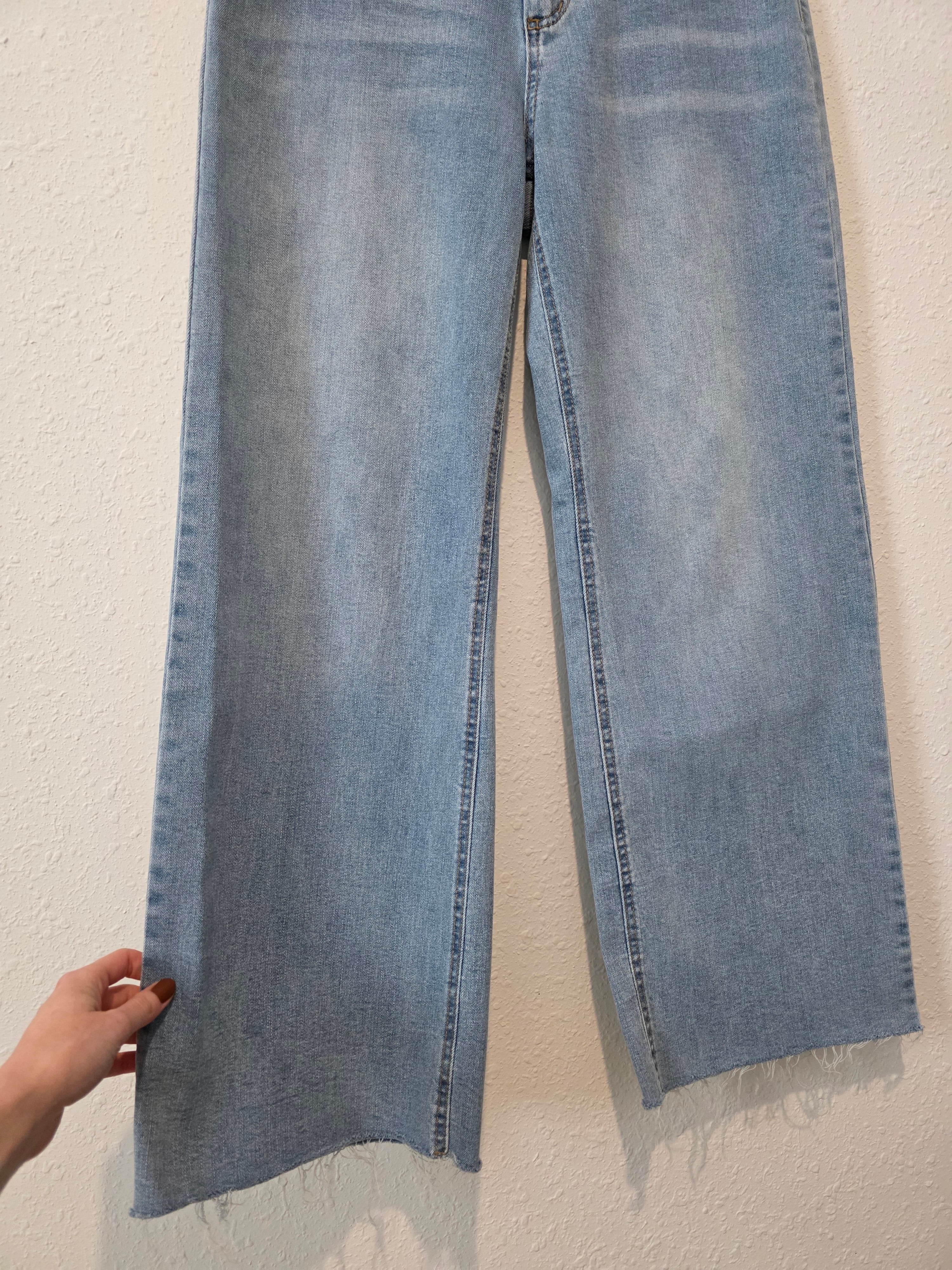 Oat Light Wash Wide Leg Jeans (10/30)