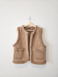 Faux Suede Sherpa Vest (S-L)