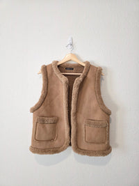Faux Suede Sherpa Vest (S-L)