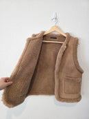 Faux Suede Sherpa Vest (S-L)