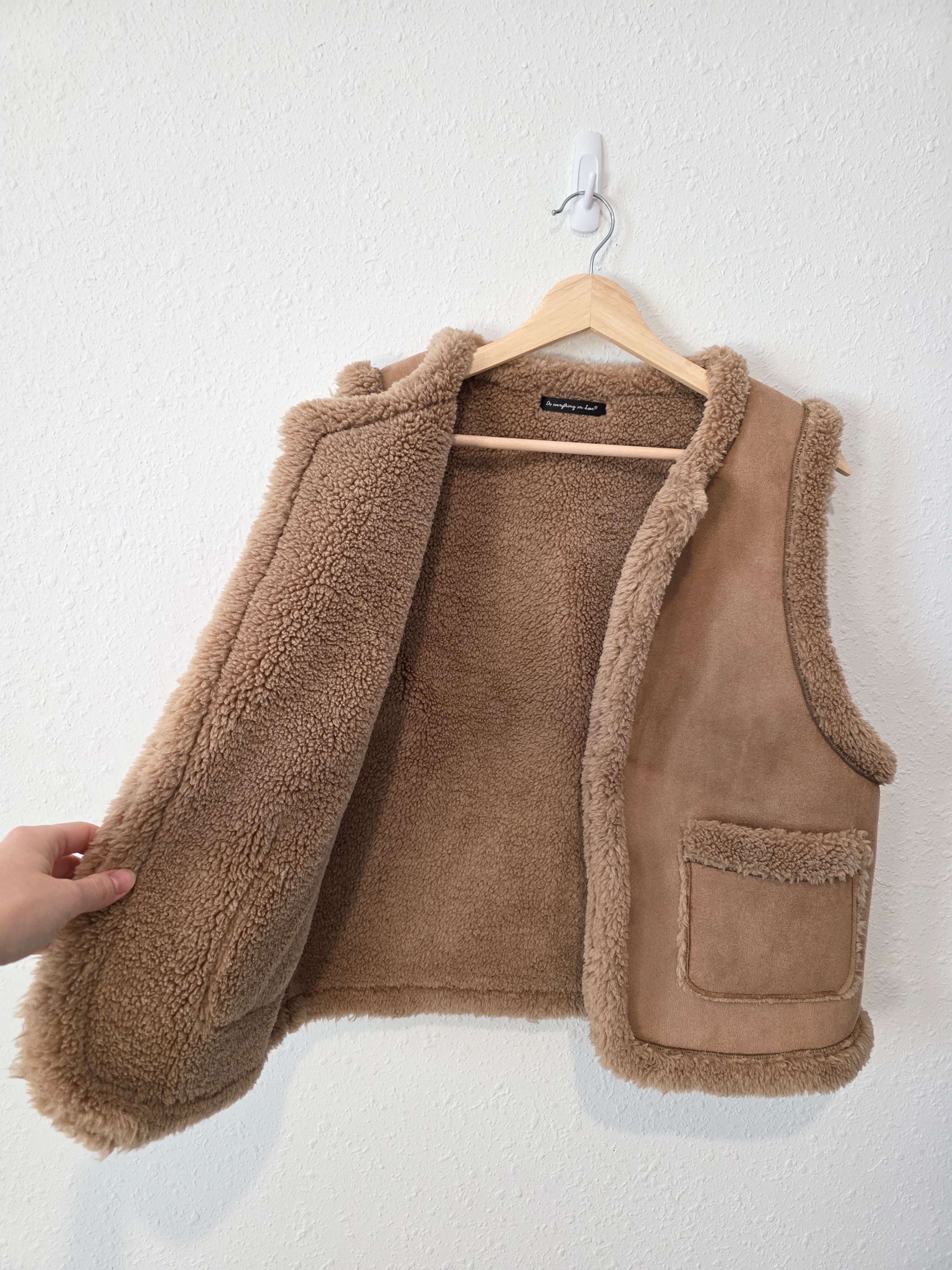 Faux Suede Sherpa Vest (S-L)